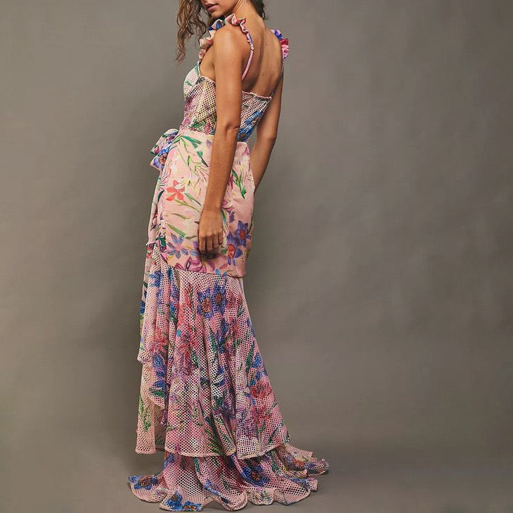 Florida Monokini With Mesh Wrap Skirt Set